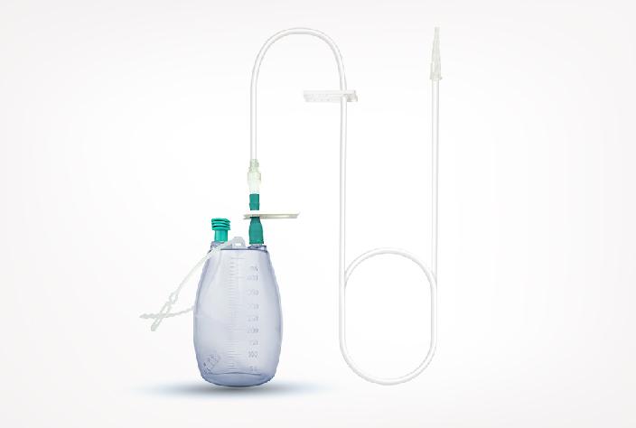 Flacon de redon, 400 ml , stérile, connection luer-lock